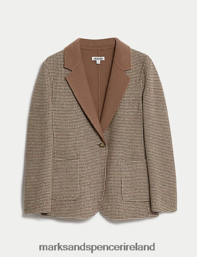 Marks & Spencer Women Pure Wool Lightweight Jacket Camel Clothing 2VJ8DF1079