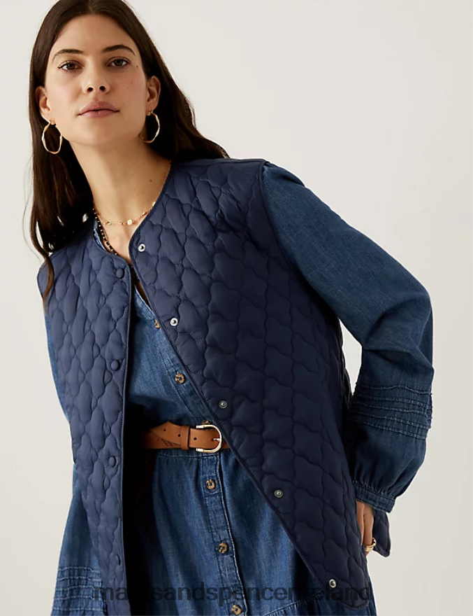 Marks & Spencer Women Quilted Gilet Navy Clothing 2VJ8DF2422