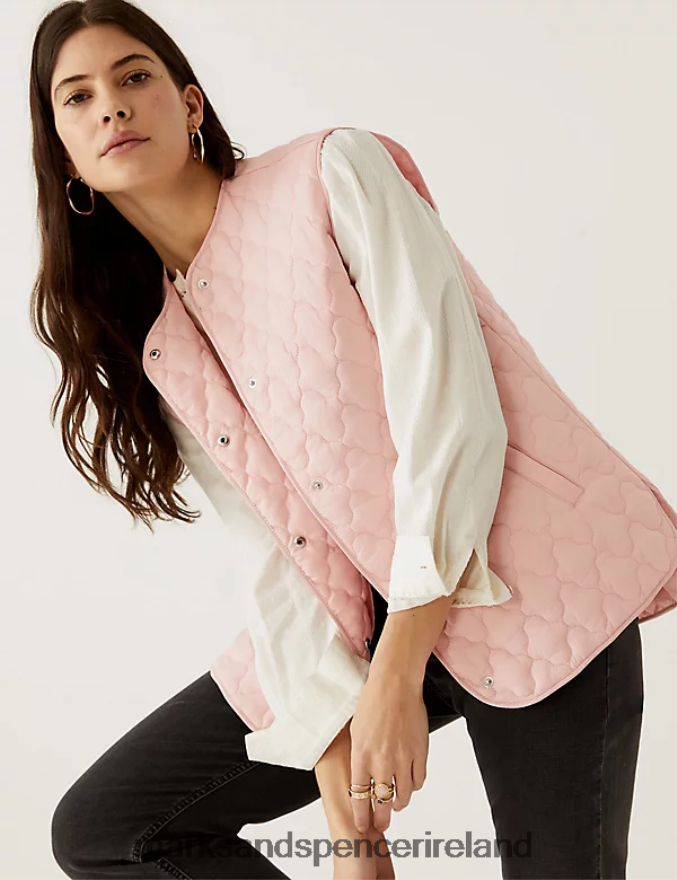 Marks & Spencer Women Quilted Gilet Pink Shell Clothing 2VJ8DF2801