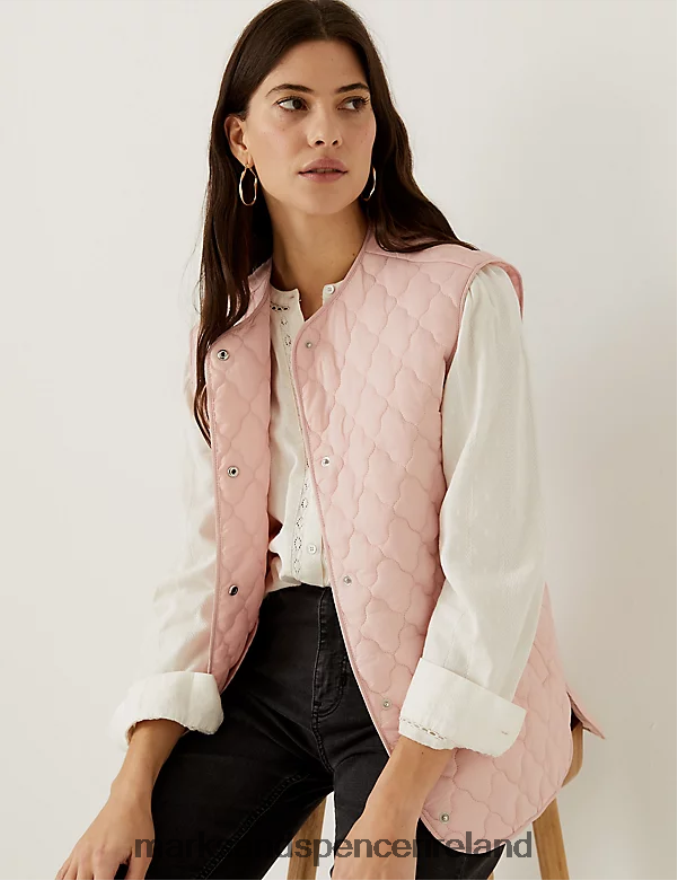 Marks & Spencer Women Quilted Gilet Pink Shell Clothing 2VJ8DF2801