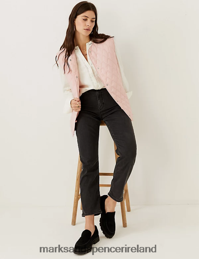 Marks & Spencer Women Quilted Gilet Pink Shell Clothing 2VJ8DF2801