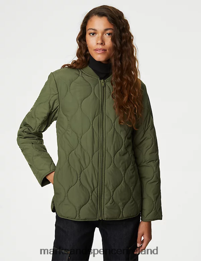 Marks & Spencer Women Recycled Thermowarmth Lightweight Quilted Jacket Hunter Green Clothing 2VJ8DF1760