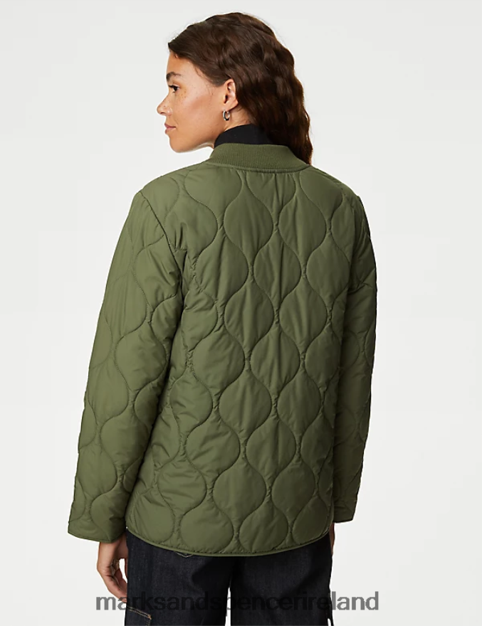 Marks & Spencer Women Recycled Thermowarmth Lightweight Quilted Jacket Hunter Green Clothing 2VJ8DF1760