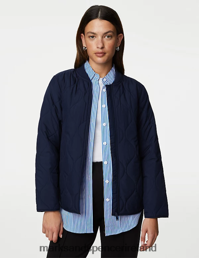 Marks & Spencer Women Recycled Thermowarmth Lightweight Quilted Jacket Navy Clothing 2VJ8DF2090