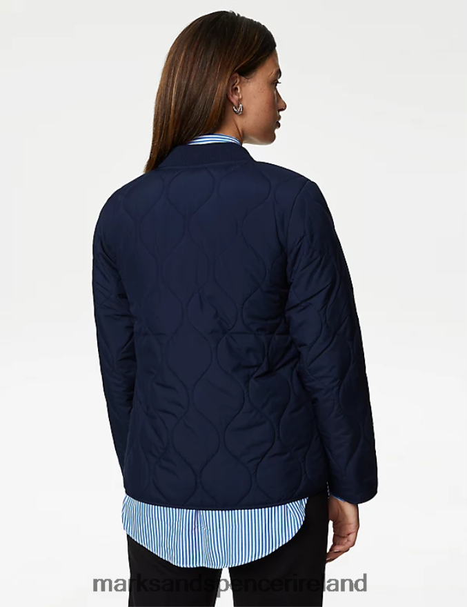 Marks & Spencer Women Recycled Thermowarmth Lightweight Quilted Jacket Navy Clothing 2VJ8DF2090