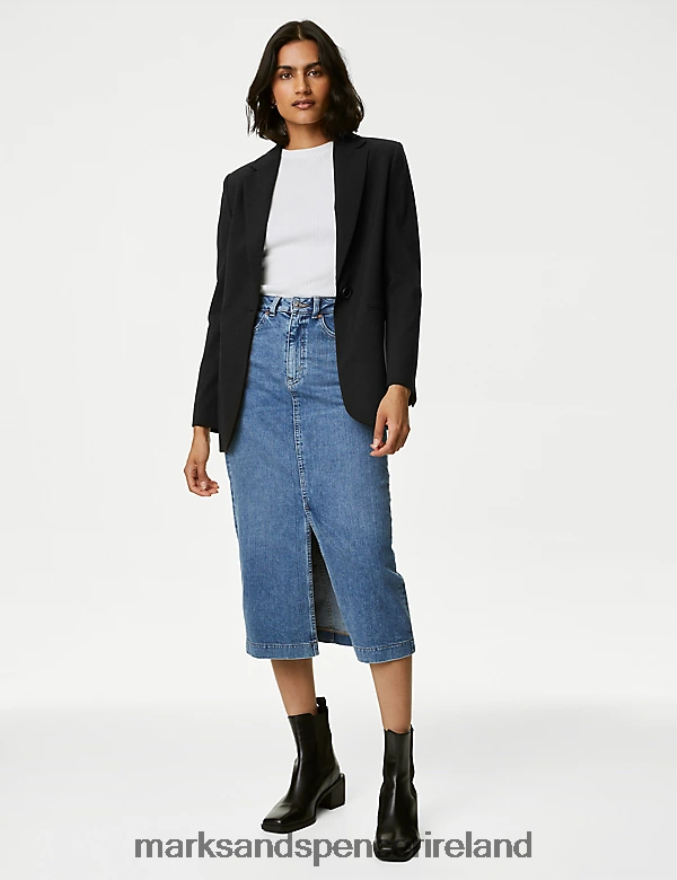 Marks & Spencer Women Relaxed Single Breasted Blazer Black Clothing 2VJ8DF2536