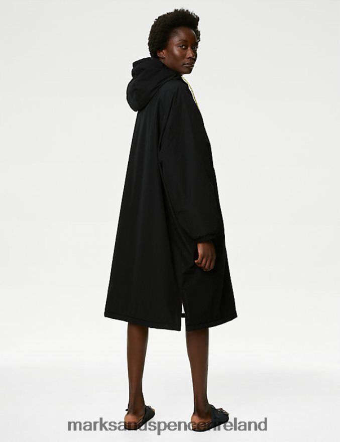 Marks & Spencer Women Stormwear Borg Lined Hooded Changing Robe Black Clothing 2VJ8DF383