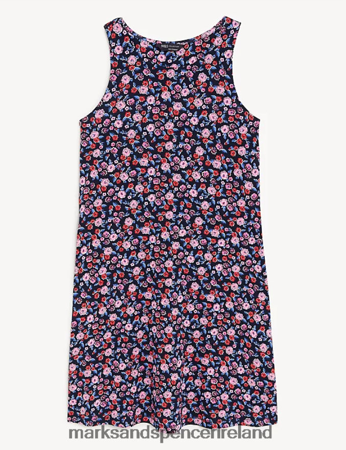 Marks & Spencer Women Jersey Printed Mini Swing Dress Multi Clothing 2VJ8DF1569