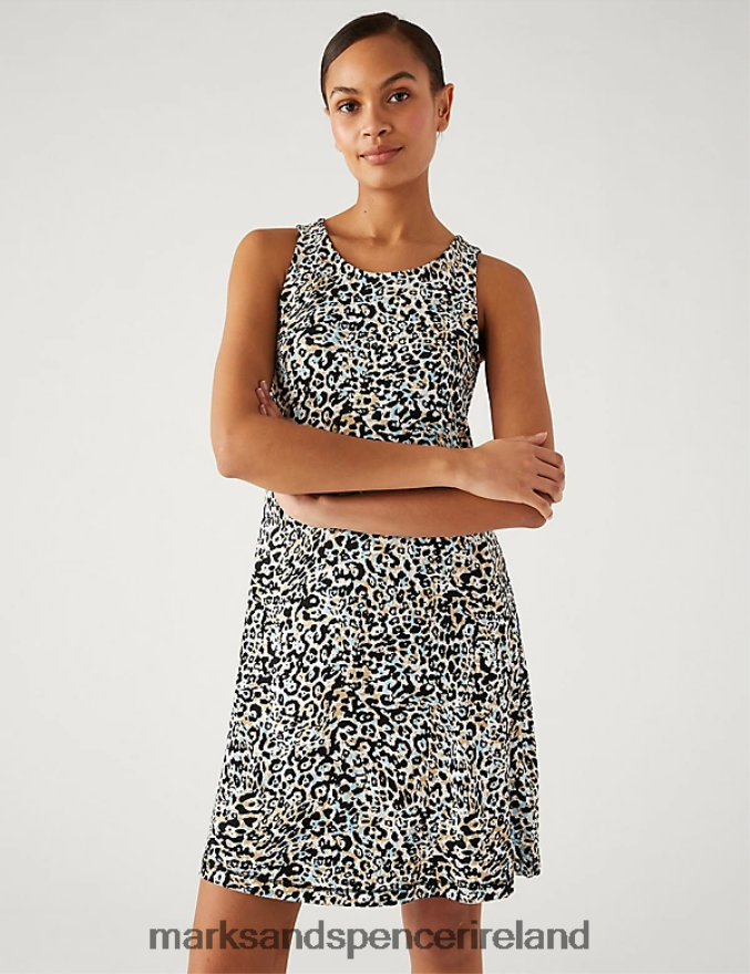 Marks & Spencer Women Jersey Printed Mini Swing Dress Natural Mix Clothing 2VJ8DF1570