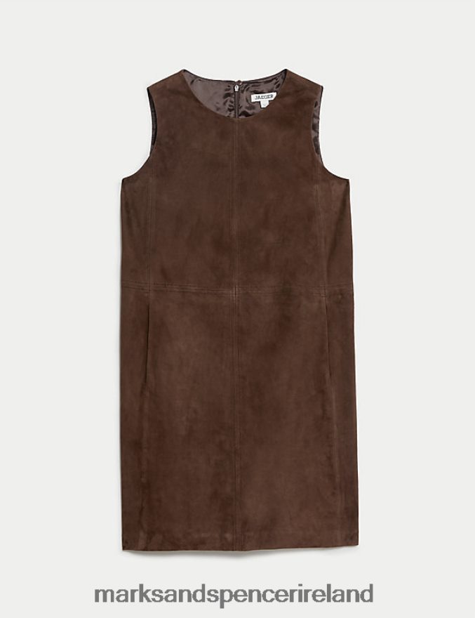 Marks & Spencer Women Suede Mini Shift Dress Chocolate Clothing 2VJ8DF1113