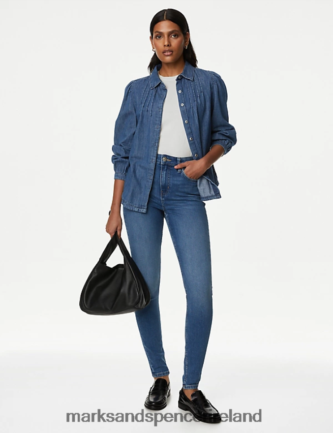 Marks & Spencer Women Ivy Skinny Jeans Mid Blue Clothing 2VJ8DF3415