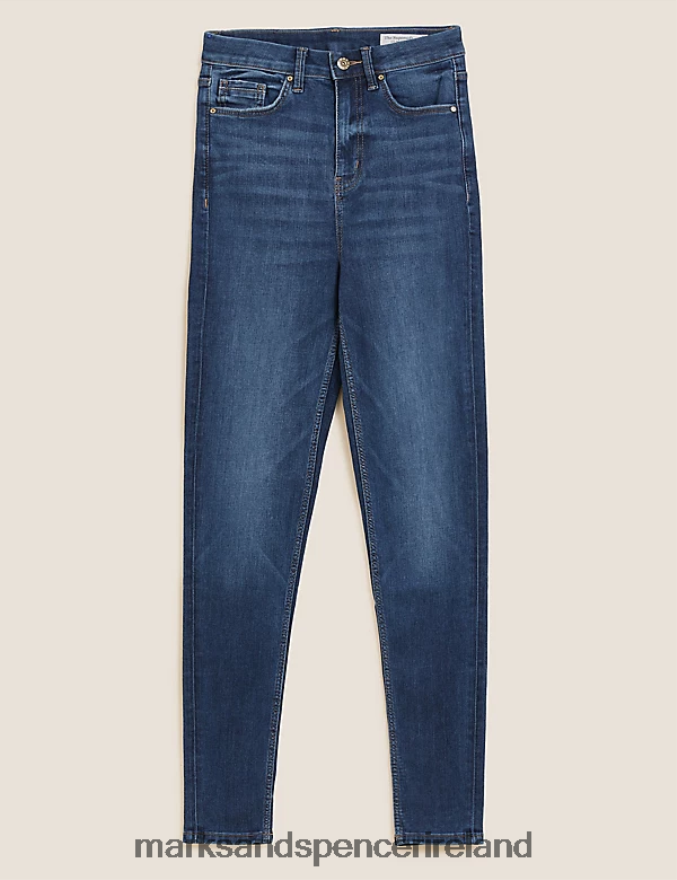 Marks & Spencer Women Ivy Supersoft High Waisted Skinny Jeans Indigo Clothing 2VJ8DF409