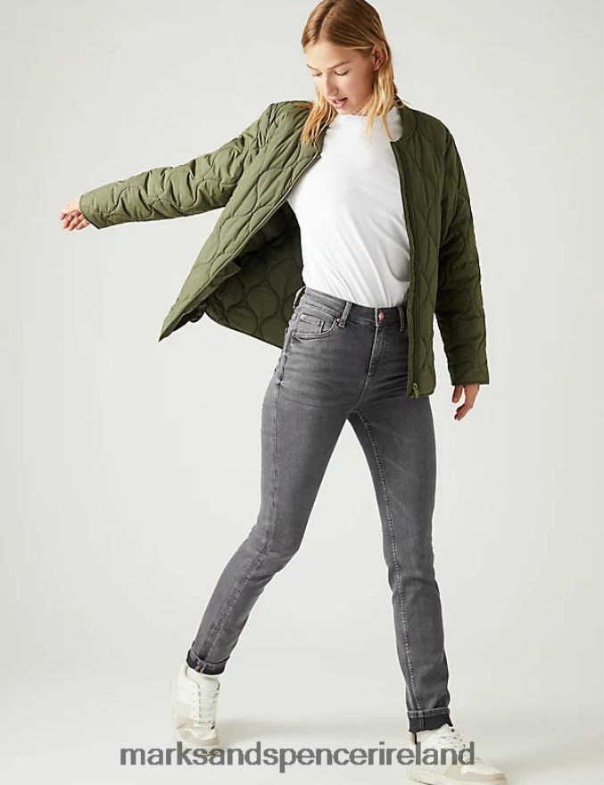 Marks & Spencer Women Lily Slim Fit Jeans with Stretch Grey Clothing 2VJ8DF2726