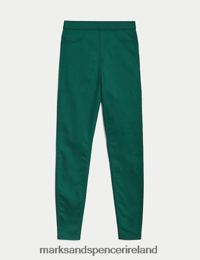Marks & Spencer Women High Waisted Jeggings Bottle Green Clothing 2VJ8DF75