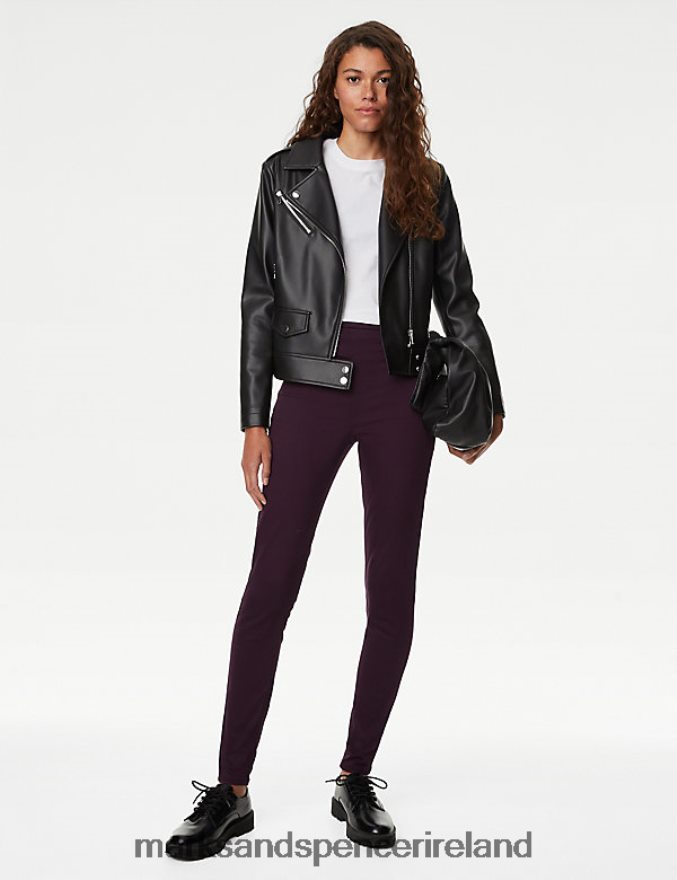 Marks & Spencer Women High Waisted Jeggings Dark Grape Clothing 2VJ8DF78