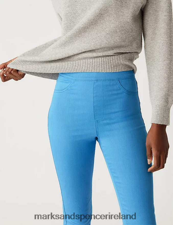 Marks & Spencer Women High Waisted Jeggings Turquoise Clothing 2VJ8DF72