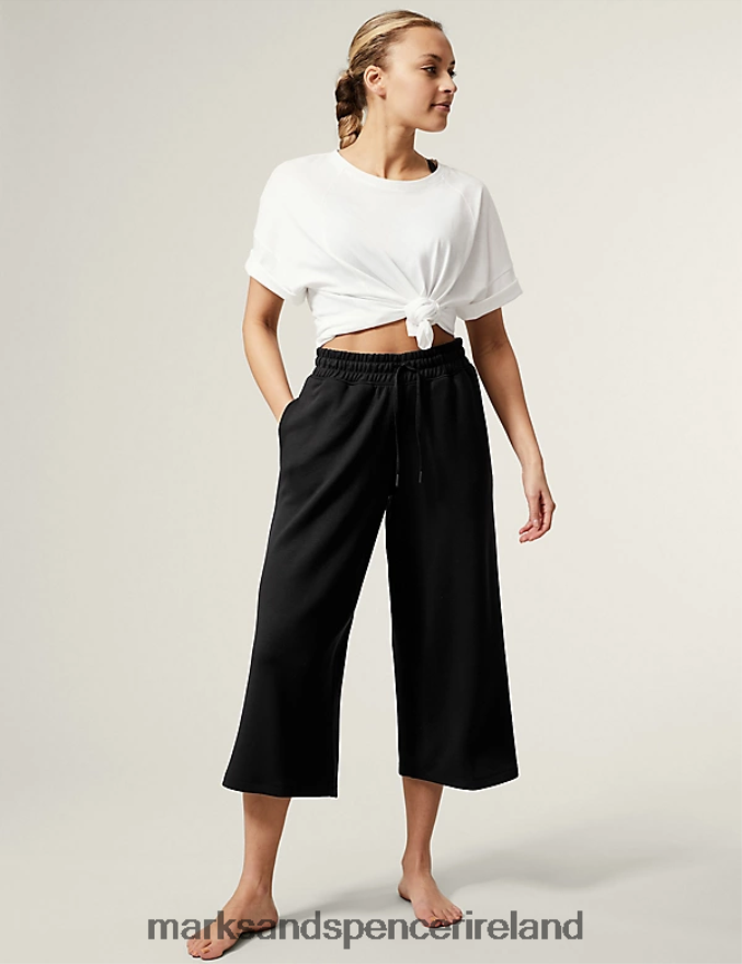 Marks & Spencer Women High Waisted Wide Leg Culottes Black Clothing 2VJ8DF2262