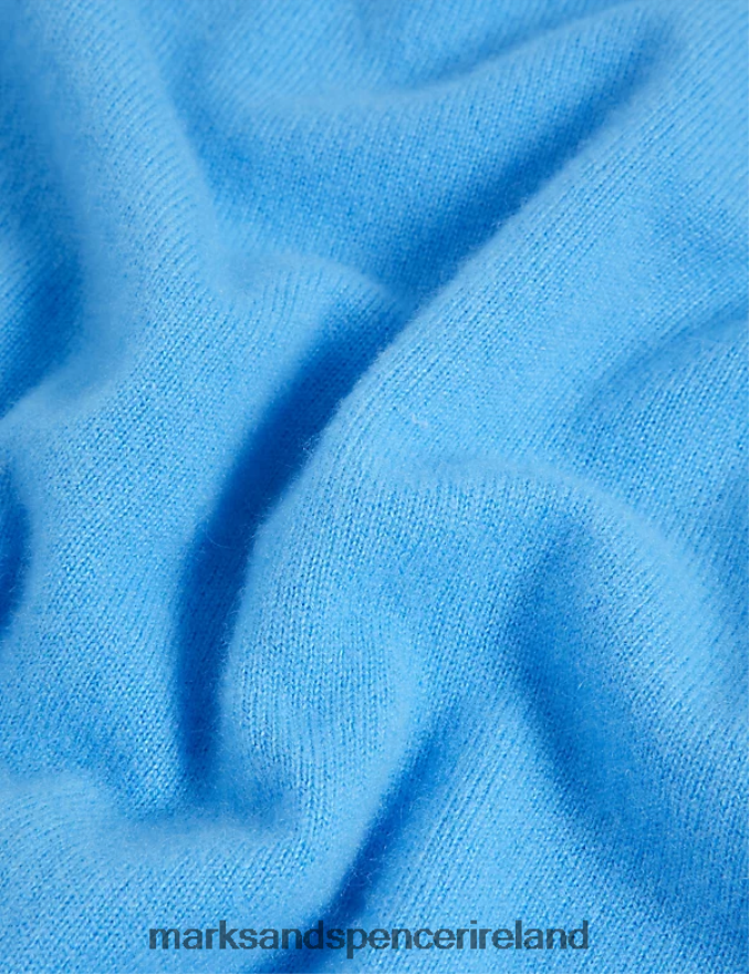 Marks & Spencer Women Pure Cashmere Tapered Ankle Grazer Joggers Turquoise Clothing 2VJ8DF3242