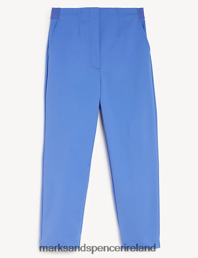 Marks & Spencer Women Cotton Blend Slim Fit Cropped Trousers Lupin Clothing 2VJ8DF2465