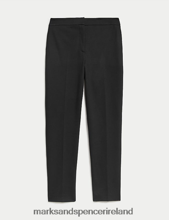 Marks & Spencer Women Jersey Slim Fit Trousers Black Clothing 2VJ8DF1074