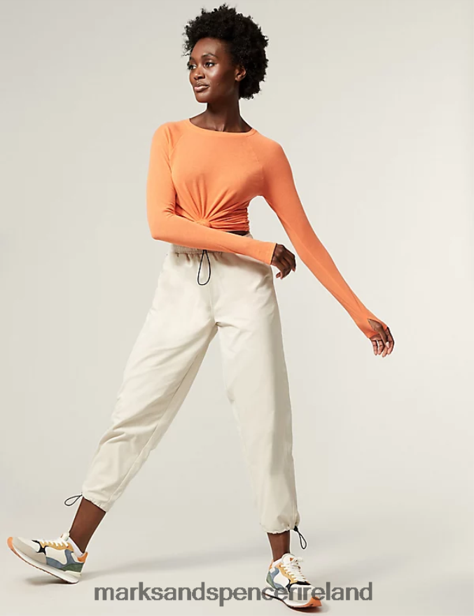 Marks & Spencer Women Stormwear Cargo Straight Leg Walking Trousers Beige Clothing 2VJ8DF1736
