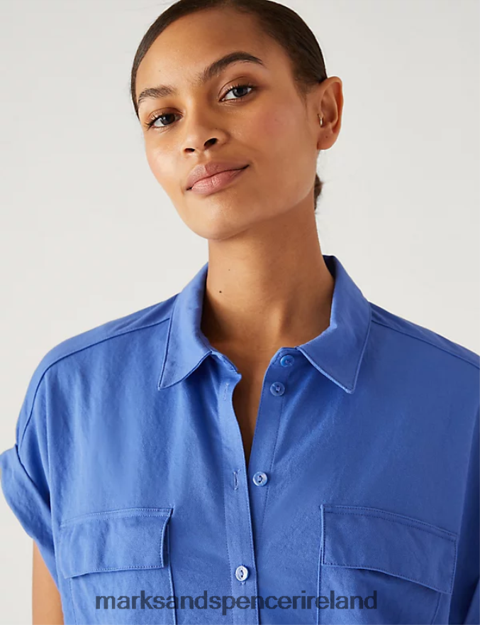 Marks & Spencer Women Jersey Collared Shirt Lupin Clothing 2VJ8DF2646