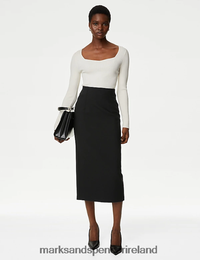 Marks & Spencer Women Midaxi Column Skirt Black Clothing 2VJ8DF171