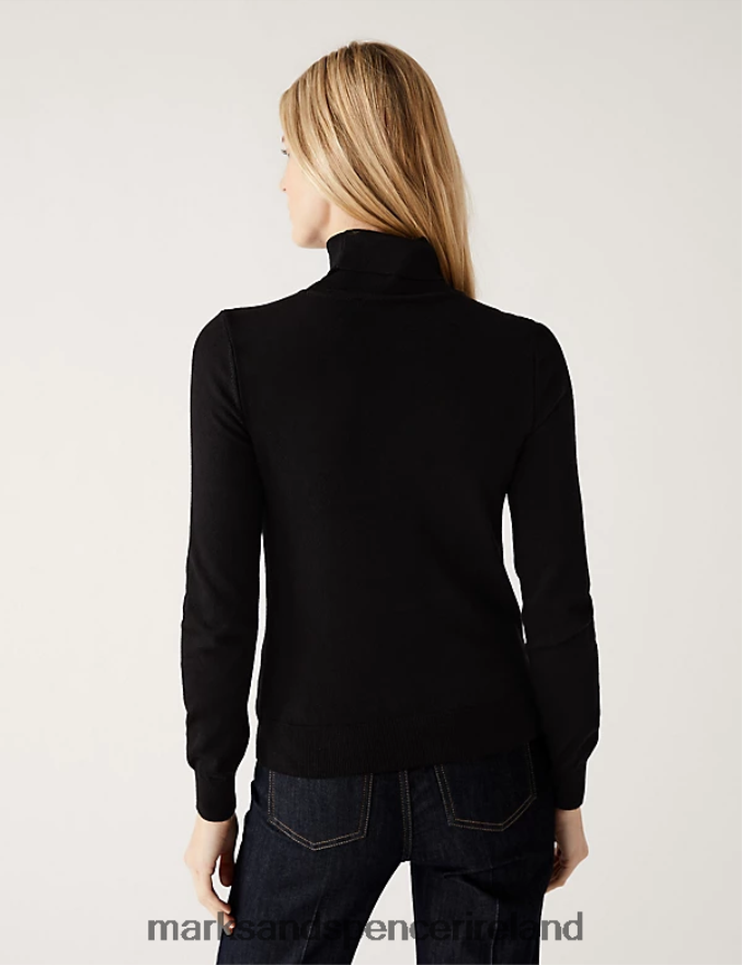 Marks & Spencer Women Roll Neck Jumper Black Clothing 2VJ8DF1351