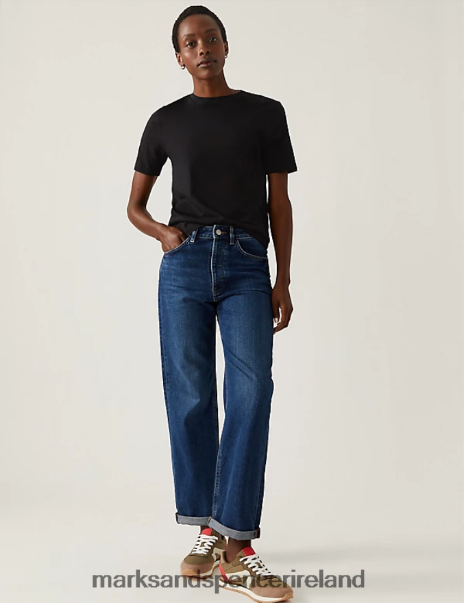 Marks & Spencer Women 3pk Pure Cotton Everyday Fit T-Shirts Black Mix Clothing 2VJ8DF881