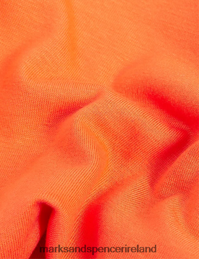 Marks & Spencer Women Embroidered T-Shirt Orange Clothing 2VJ8DF2807