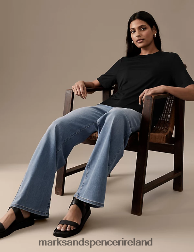Marks & Spencer Women Jersey T-Shirt Black Clothing 2VJ8DF1869