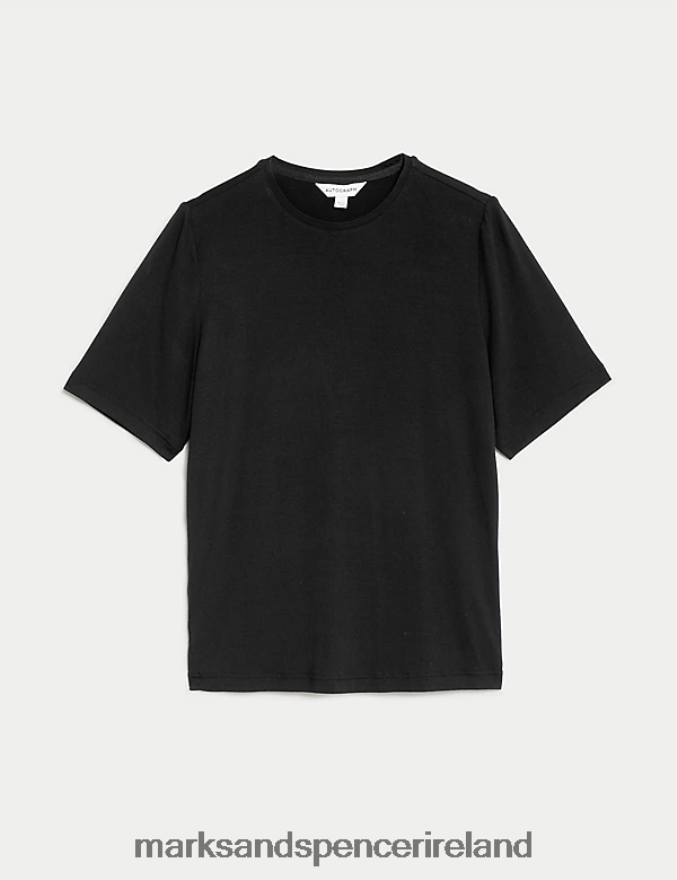Marks & Spencer Women Jersey T-Shirt Black Clothing 2VJ8DF1869