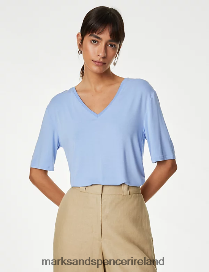 Marks & Spencer Women Jersey T-Shirt Chambray Clothing 2VJ8DF1170