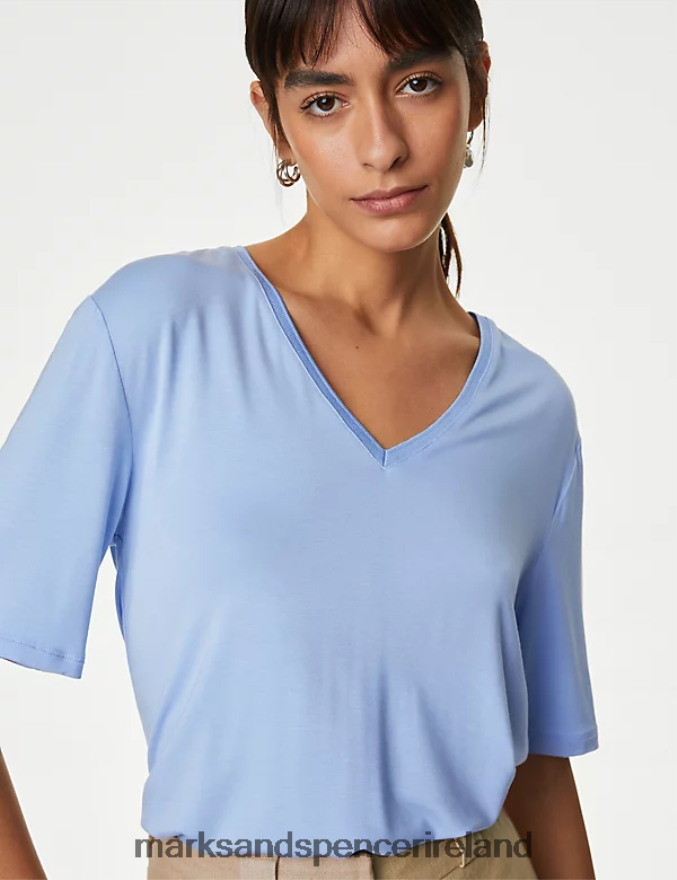 Marks & Spencer Women Jersey T-Shirt Chambray Clothing 2VJ8DF1170