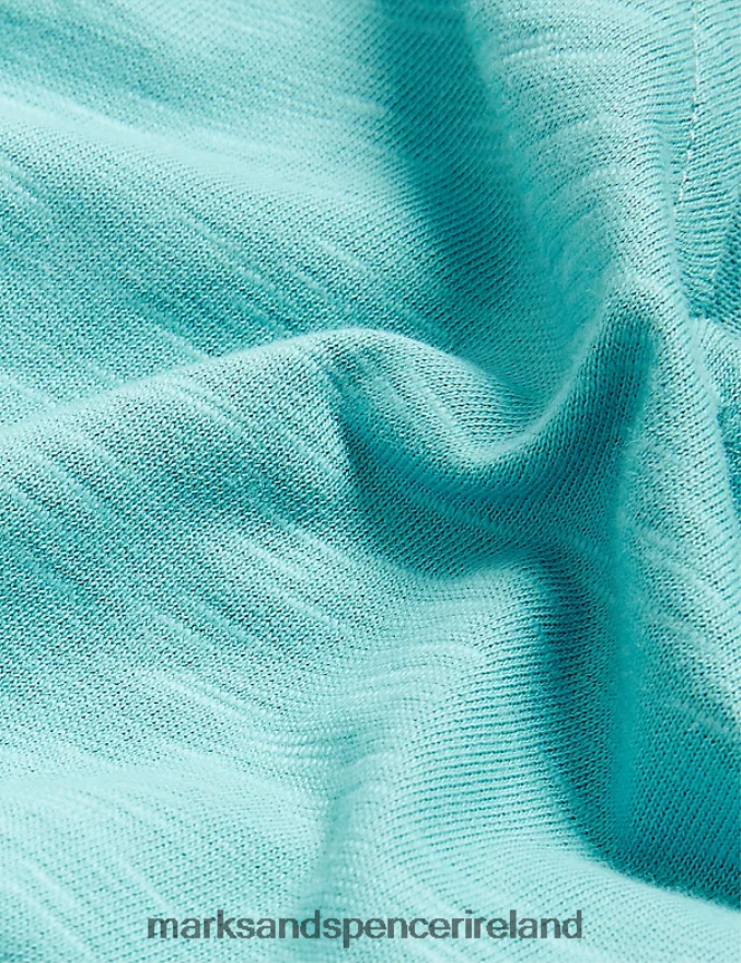 Marks & Spencer Women Jersey T-Shirt Turquoise Clothing 2VJ8DF2943