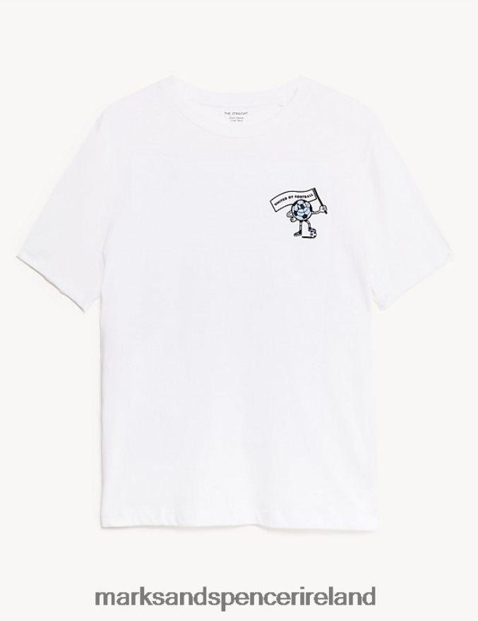 Marks & Spencer Women Pure Cotton T-Shirt White Mix Clothing 2VJ8DF3065