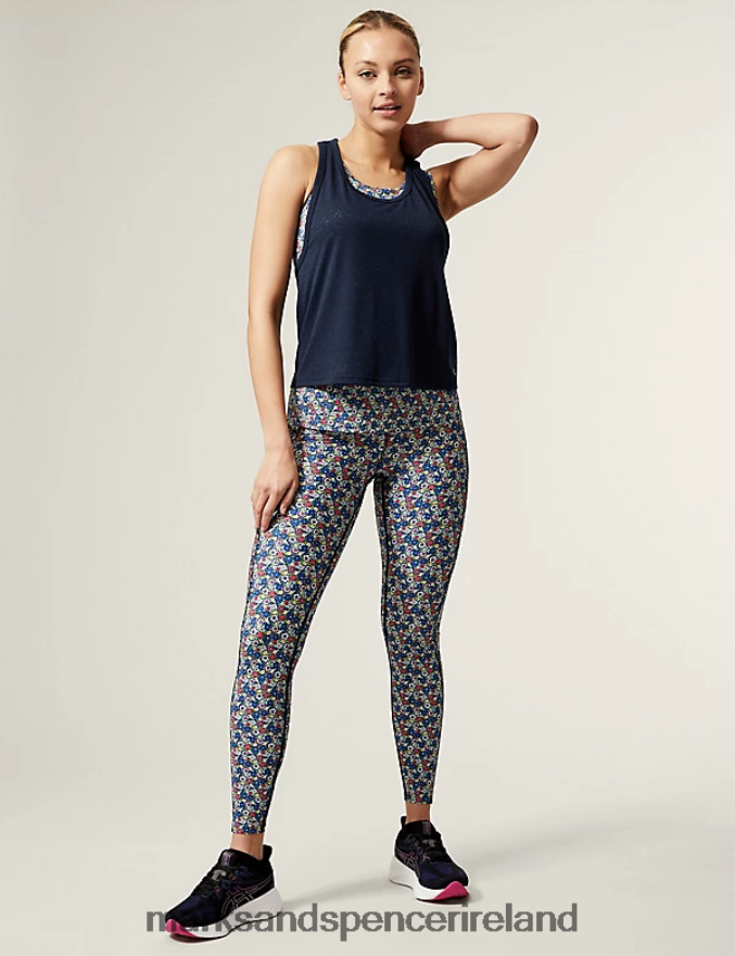 Marks & Spencer Women Printed 2-in-1 Vest Top Navy Clothing 2VJ8DF3268