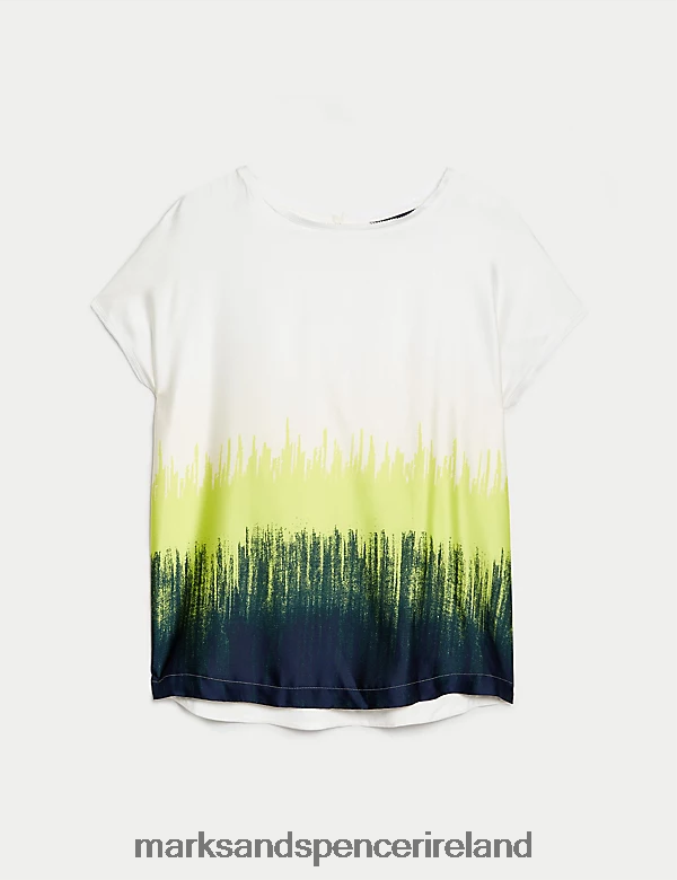 Marks & Spencer Women Printed Top Lime Mix Clothing 2VJ8DF393