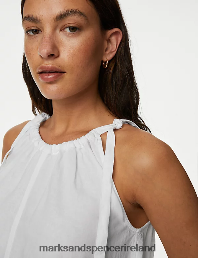 Marks & Spencer Women Pure Cotton Cami Top Soft White Clothing 2VJ8DF2486