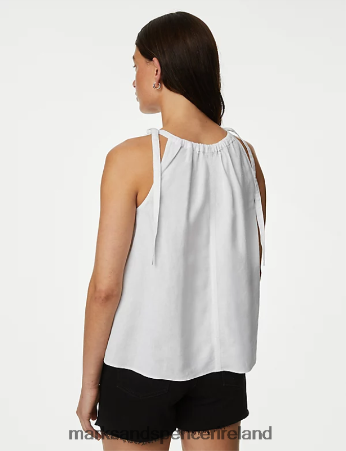 Marks & Spencer Women Pure Cotton Cami Top Soft White Clothing 2VJ8DF2486