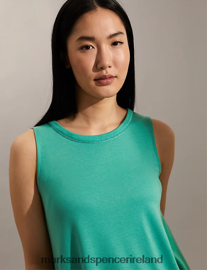 Marks & Spencer Women Regular Fit Vest Top Green Clothing 2VJ8DF3066
