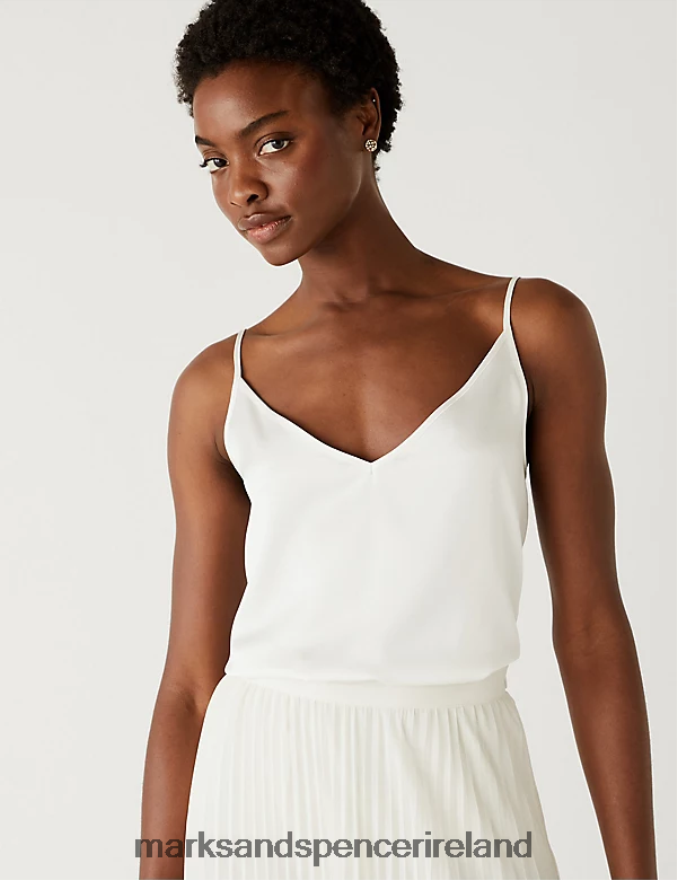 Marks & Spencer Women Satin Cami Top Ivory Clothing 2VJ8DF3261