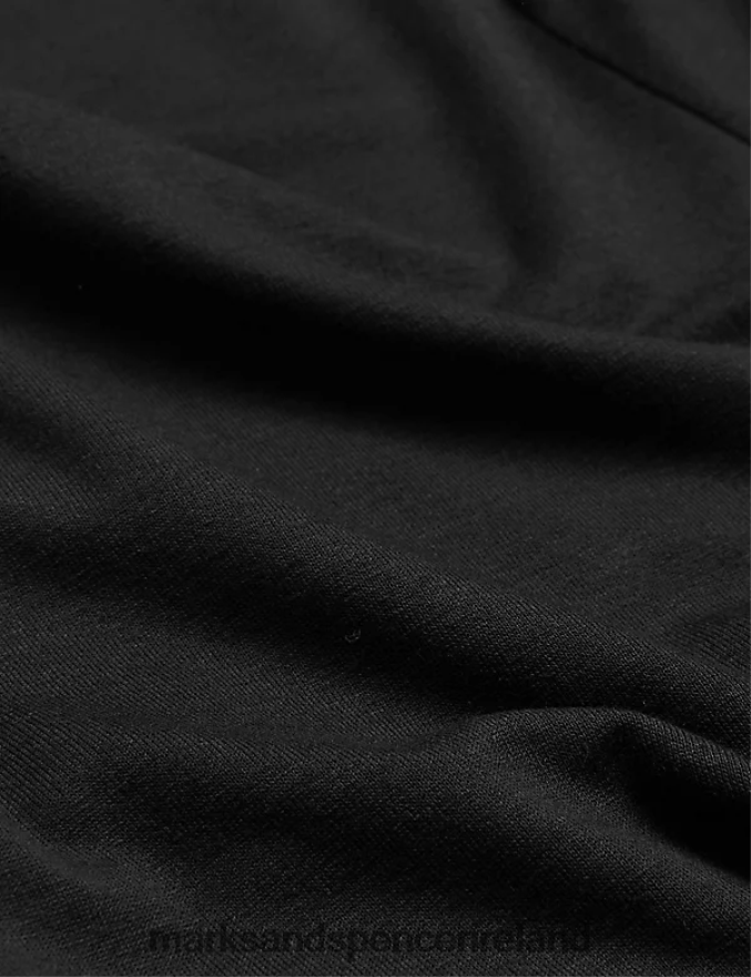 Marks & Spencer Women Slash Neck 3/4 Sleeve Top Black Clothing 2VJ8DF3027