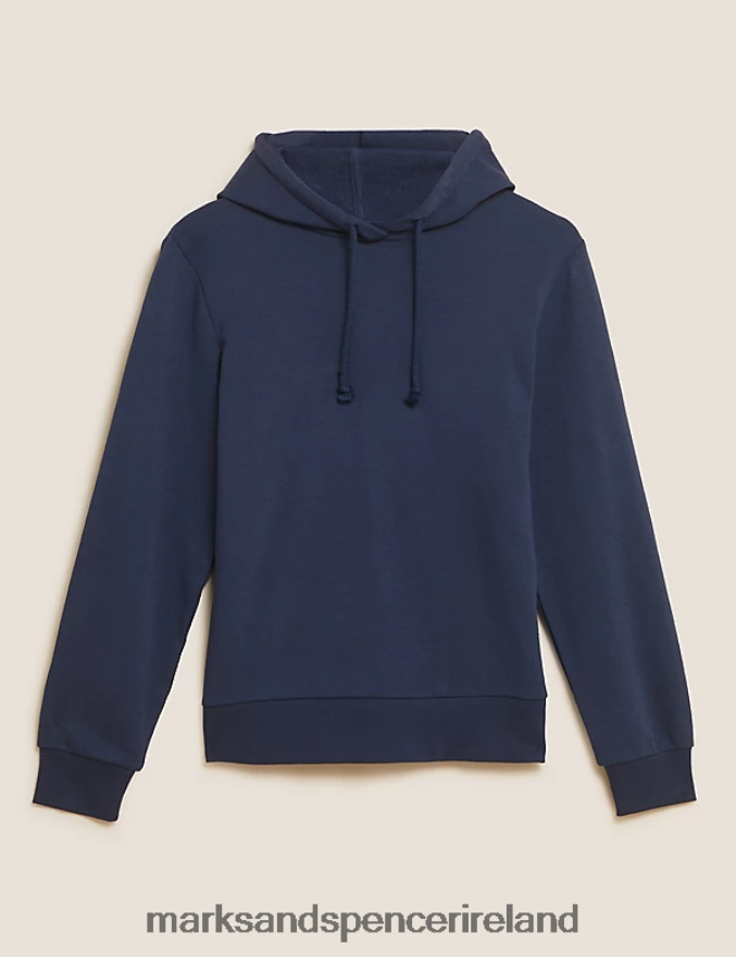 Marks & Spencer Women The Cotton Rich Hoodie Navy Clothing 2VJ8DF2991