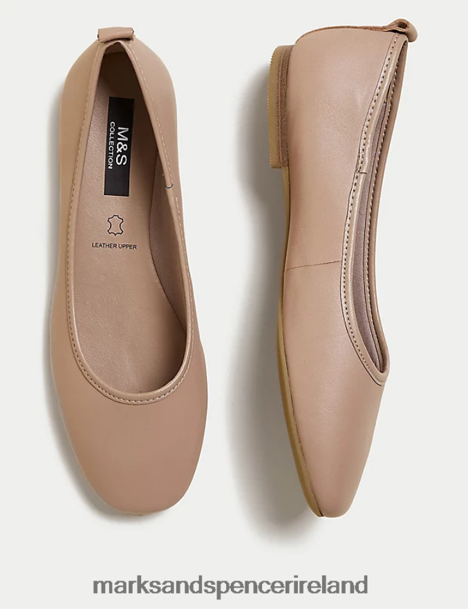 Marks & Spencer Women Leather Ballet Pumps Opaline Footwear 2VJ8DF913