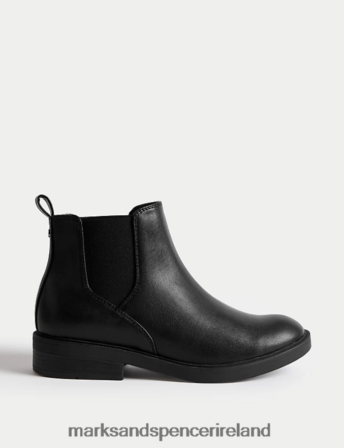 Marks & Spencer Women Chelsea Flat Boots Black Footwear 2VJ8DF2522