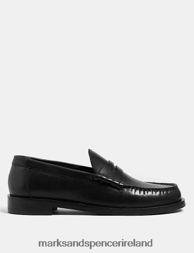 Marks & Spencer Women Leather Loafers Black Footwear 2VJ8DF2879