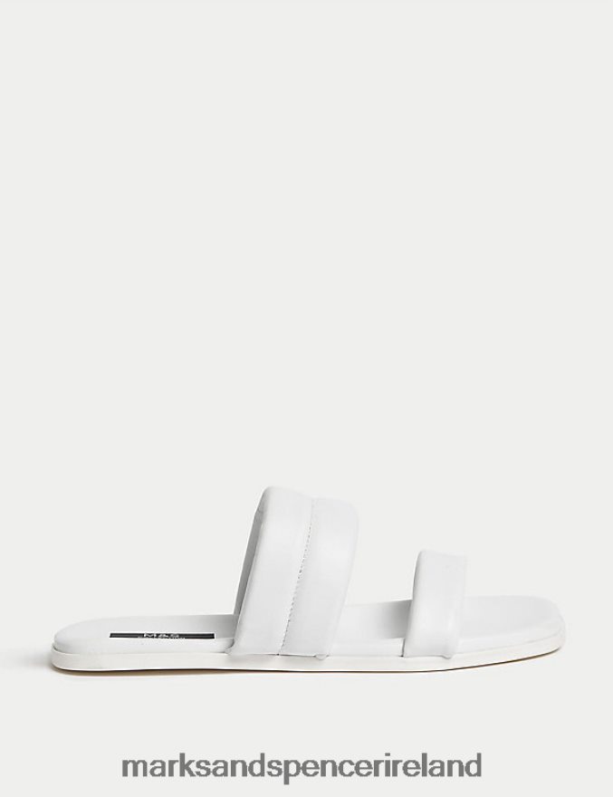 Marks & Spencer Women Padded Flat Mules White Mix Footwear 2VJ8DF2003
