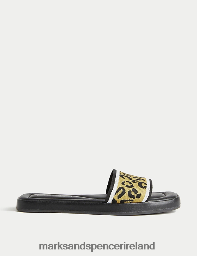 Marks & Spencer Women Printed Sliders Black Mix Footwear 2VJ8DF1528
