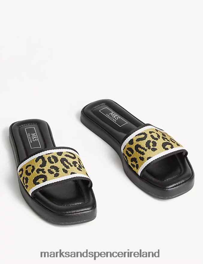 Marks & Spencer Women Printed Sliders Black Mix Footwear 2VJ8DF1528